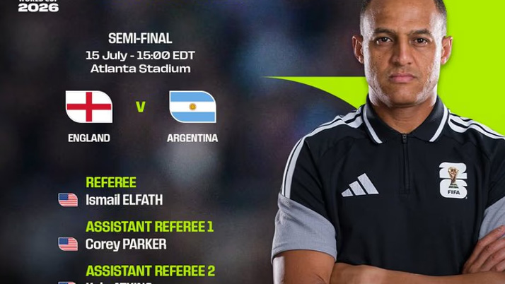 Árbitro estadounidense dirigirá el clásico Argentina-Inglaterra