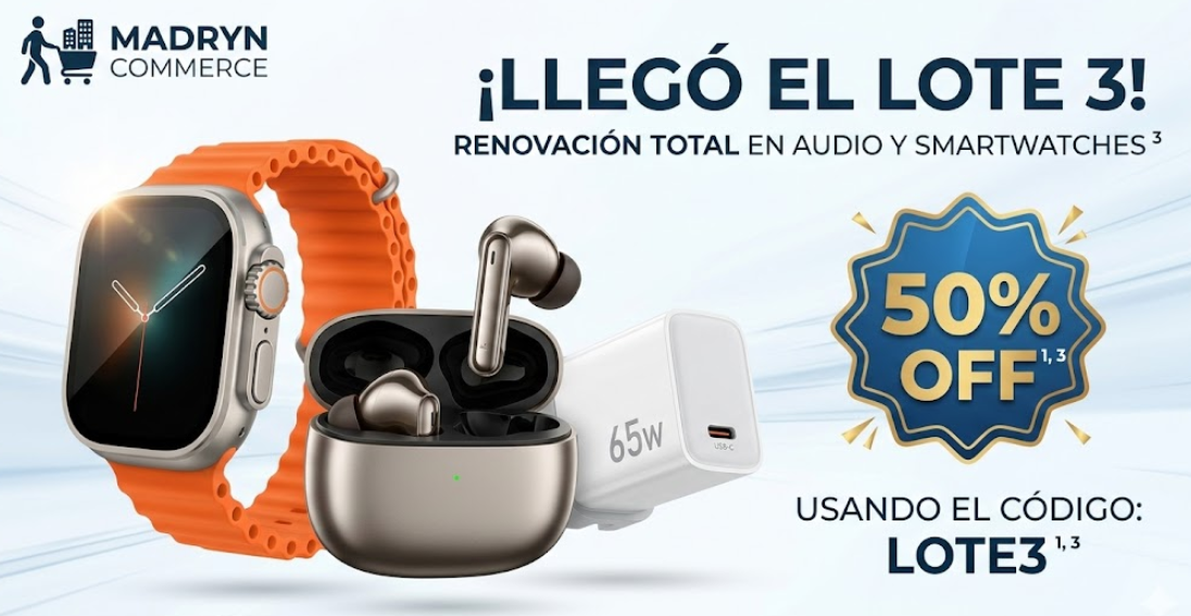 ¡Revolución Tech en Madryn Commerce! Llegó el Lote 3 con un 50% off increíble
