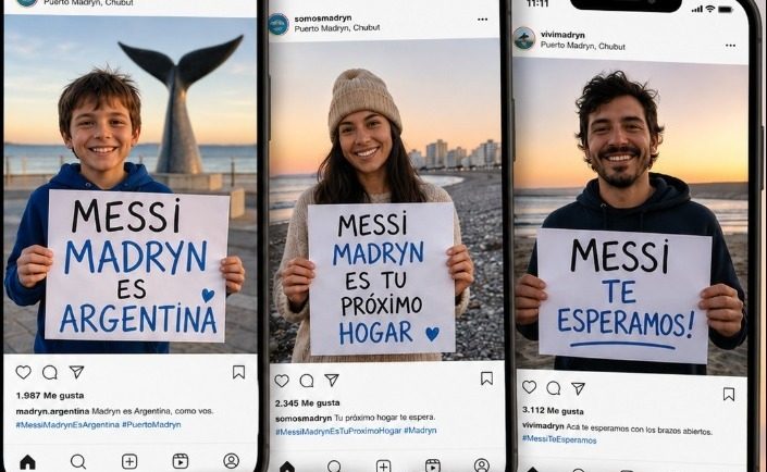 Puerto Madryn lanzó una campaña para invitar a Messi a la ciudad